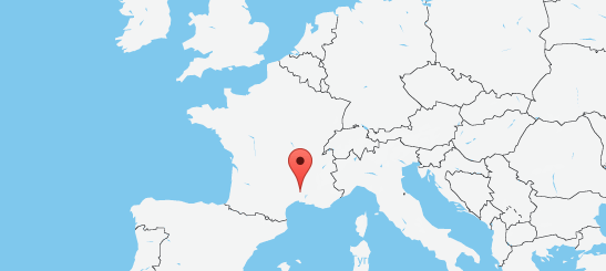 Map indicating location in southern France