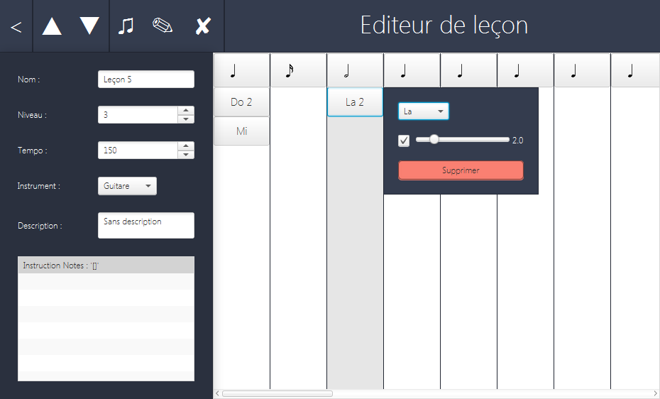 Music App - Lesson Editor Screenshot